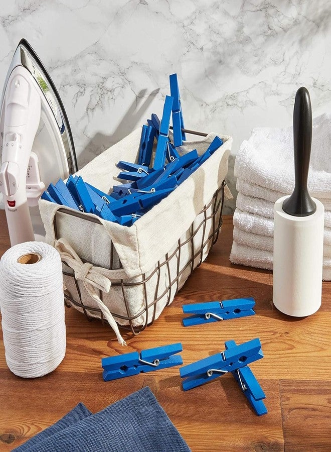 Juvale 100 Pack Wooden Clothespins for Hanging Laundry, Crafts, Photos (Navy Blue, 4 in Clothes Pins) - Image 2
