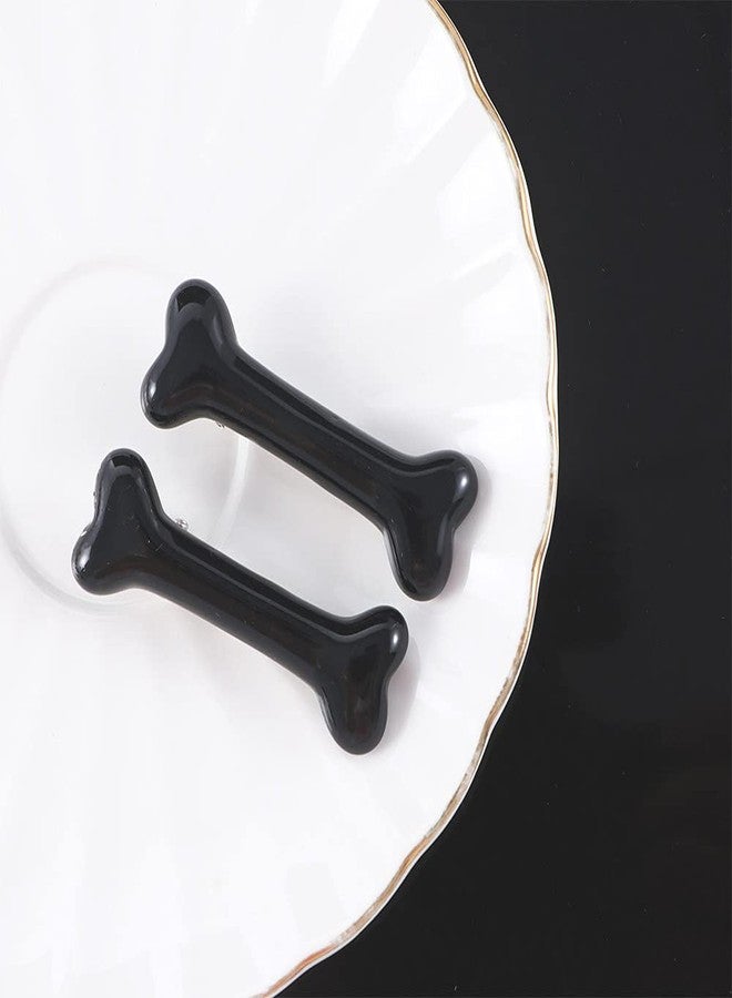 Kopida 4 Pcs Dog Bone Hair Clips Black/White Hairpins Halloween Christmas Decorative Hair Clips Cosplay Costume Hair Accessories for Women Girls - Image 3