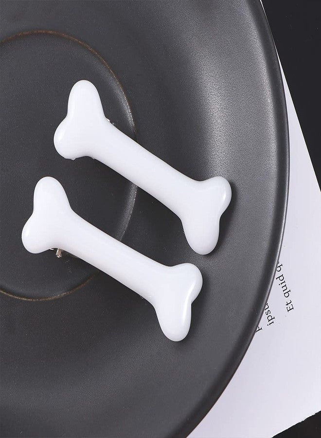Kopida 4 Pcs Dog Bone Hair Clips Black/White Hairpins Halloween Christmas Decorative Hair Clips Cosplay Costume Hair Accessories for Women Girls - Image 4