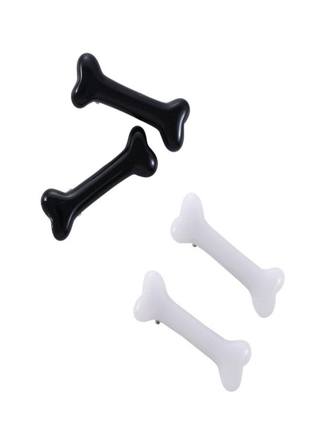 Kopida 4 Pcs Dog Bone Hair Clips Black/White Hairpins Halloween Christmas Decorative Hair Clips Cosplay Costume Hair Accessories for Women Girls - Image 1