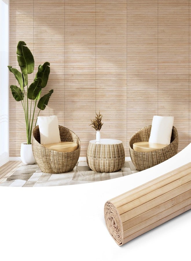 Art3d Natural Bamboo Wall Panel for Interior Wall Decor, Renewable Pole Wrap Wainscoting Paneling for Wall Ceiling Furniture Cabinet Office, 12 x 96 Inch - Carbonized - Image 1