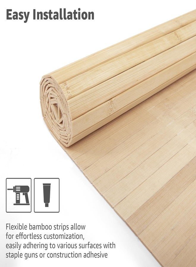 Art3d Natural Bamboo Wall Panel for Interior Wall Decor, Renewable Pole Wrap Wainscoting Paneling for Wall Ceiling Furniture Cabinet Office, 12 x 96 Inch - Carbonized - Image 5