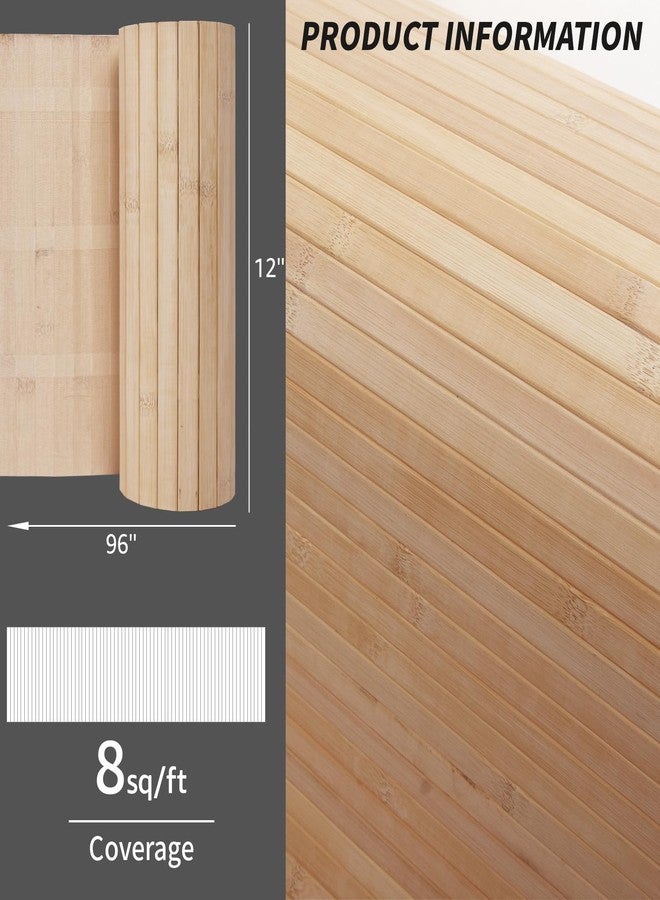 Art3d Natural Bamboo Wall Panel for Interior Wall Decor, Renewable Pole Wrap Wainscoting Paneling for Wall Ceiling Furniture Cabinet Office, 12 x 96 Inch - Carbonized - Image 4