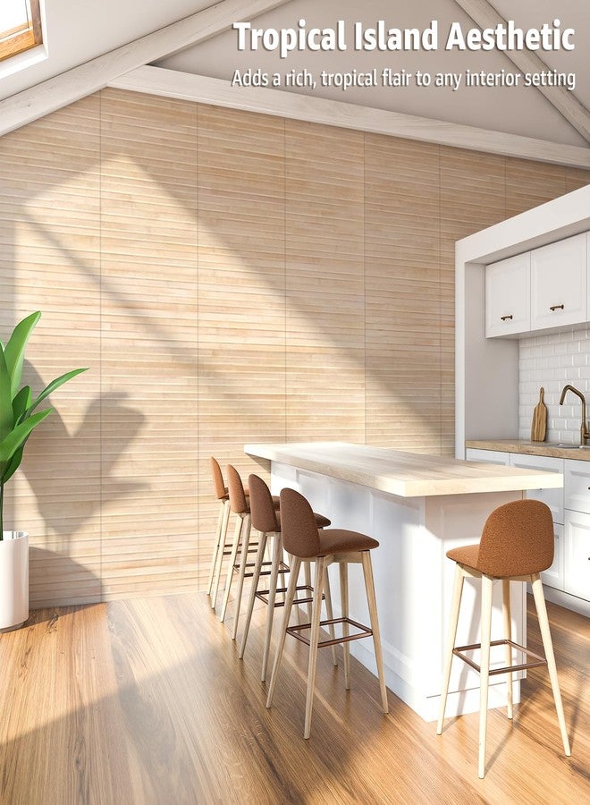 Art3d Natural Bamboo Wall Panel for Interior Wall Decor, Renewable Pole Wrap Wainscoting Paneling for Wall Ceiling Furniture Cabinet Office, 12 x 96 Inch - Carbonized - Image 2