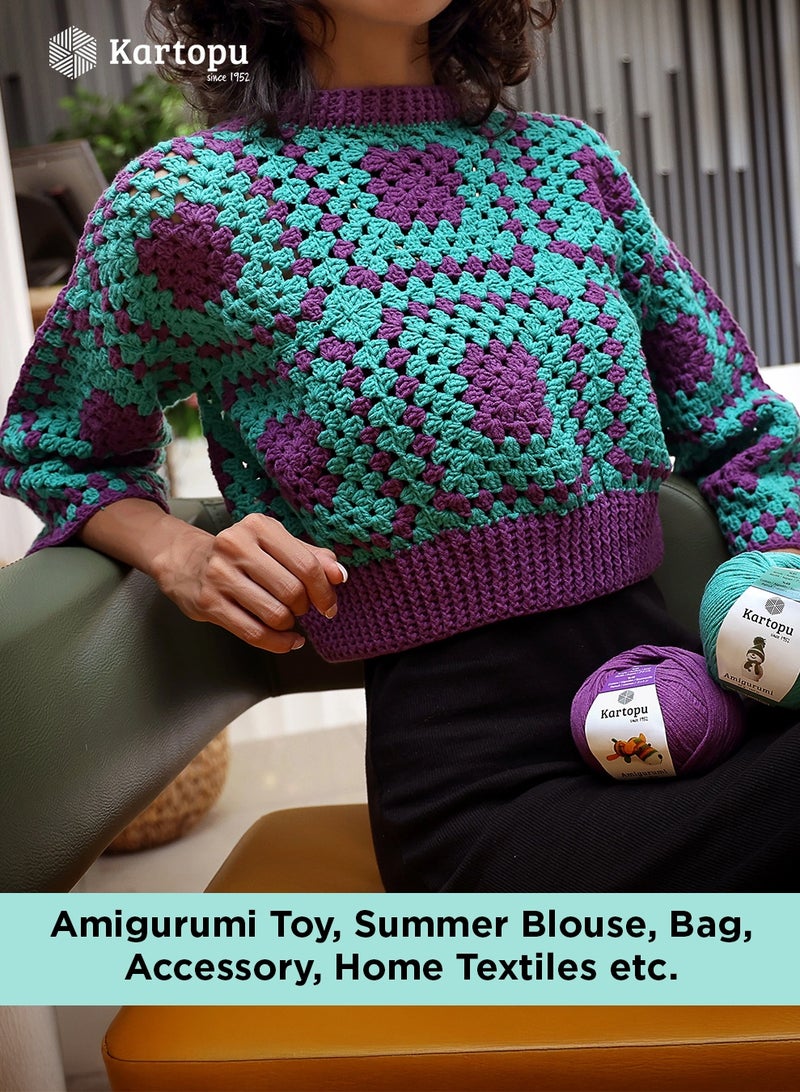 Kartopu خيوط كارتوبو أمigurumi قطن أكريليك 50غ 165م خيوط كروشيه وحياكة ناعمة للدمى، الألعاب، الحقائب، القبعات، السترات ومشاريع الحرف اليدوية - Image 5