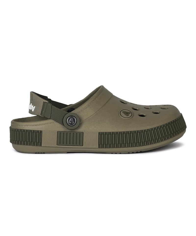 Aqualite Men's NEO-153 Trendy Stylish Fashionable Clogs with Back-Strap| Sandals with Lightweight Regular wear Casual Clogs with Ultra Soft & Flexibility Technology. Khaki/Olive - Image 4