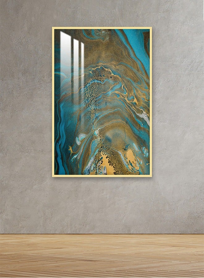 Marktna Decorative Wall Art Painting 120X80Cm With An Abstract Design Gold Frame And A Transparent Acrylic Layer 0.5Kg  - Image 1