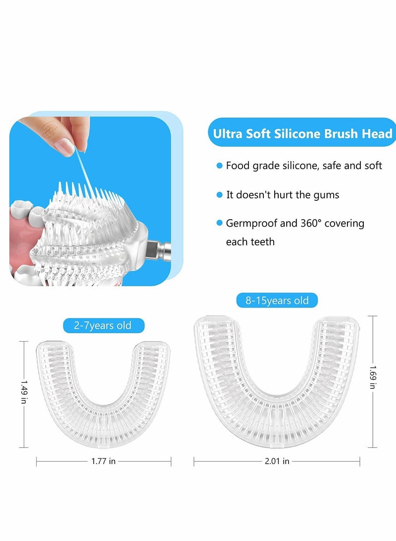 Kids Toothbrush Electric, U Shaped Ultrasonic Automatic Toothbrush, Six Cleaning Modes, Cartoon Modeling Design for Kids, Special Birthday Gift (2-6age, Blue)  - Image 4