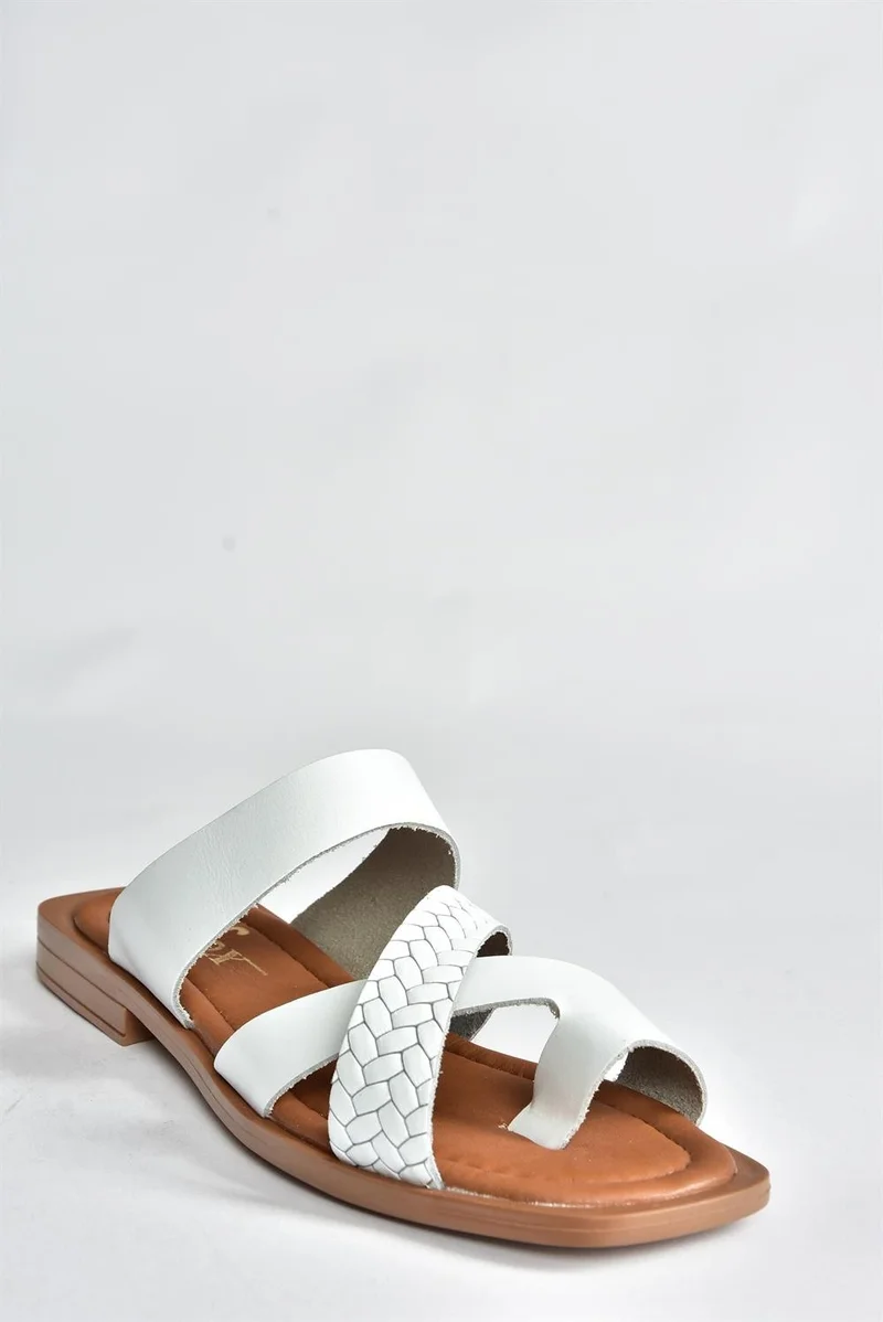 فوكس شوز White Genuine Leather Casual Women's Slippers P291039603