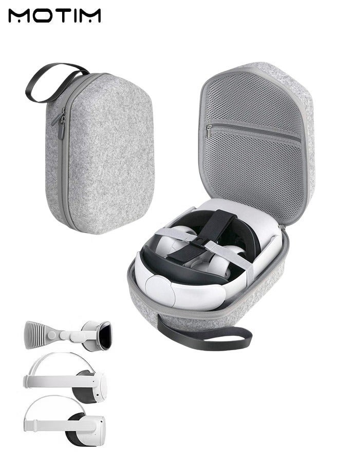 Motim Hard Carrying Case for Oculus Quest 2, VR Gaming Headset Storage Case Portable Bag with Mesh Pocket, Shockproof VR Travel Storage Bag - Image 1