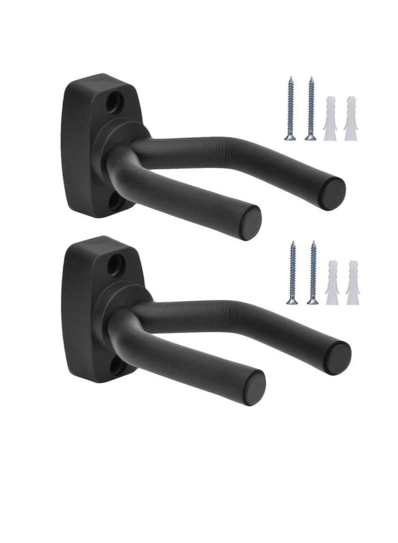 Generic Guitar Hanger for Wall Guitar Wall Hanger Stand 2 Pack Keep Guitar Wall Hook Holder Mount Display Wall Stand Rack Bracket Most Guitar Bass Accessories Easy To Install  - Image 1