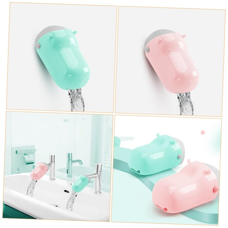 Kids Sink Faucet Extender 2 Pack Pink Green Splash Guard for Toddlers Hand Washing - Image 4