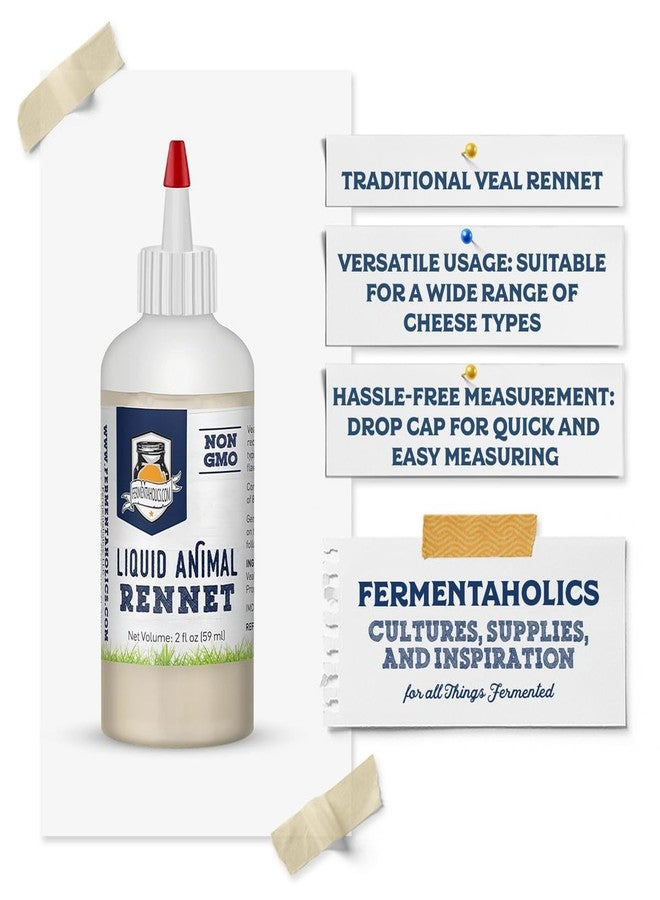 Fermentaholics Liquid Animal Rennet For Cheese Making | Milk Coagulant | Make Cheese At Home - 2 oz - Image 2