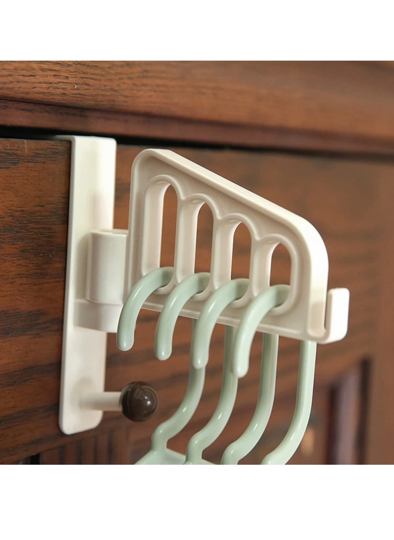 2 Pack Over The Door Hooks Hanger, Door Hanger Hooks with Swivel Arm Valet Hook Light ABS Resin Over Door Hangers Hooks for Clothes, Coats, Towels for Bedroom Bathroom (White) - Image 3