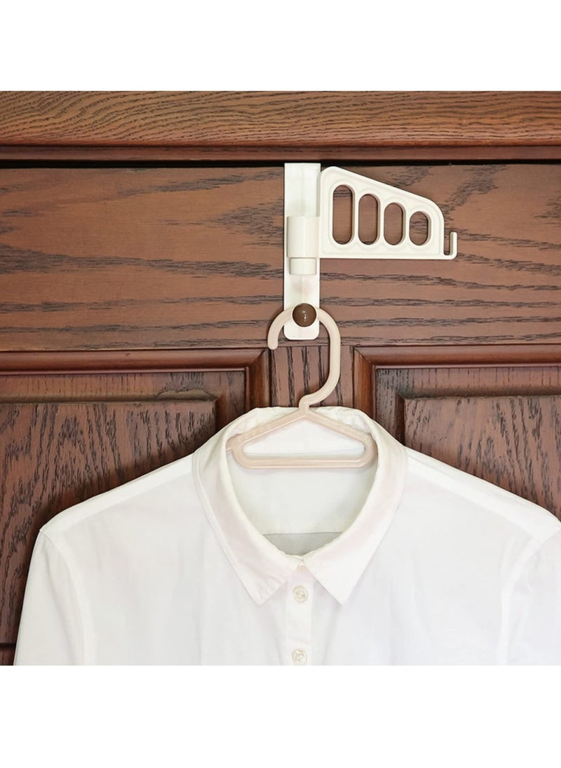 2 Pack Over The Door Hooks Hanger, Door Hanger Hooks with Swivel Arm Valet Hook Light ABS Resin Over Door Hangers Hooks for Clothes, Coats, Towels for Bedroom Bathroom (White) - Image 2