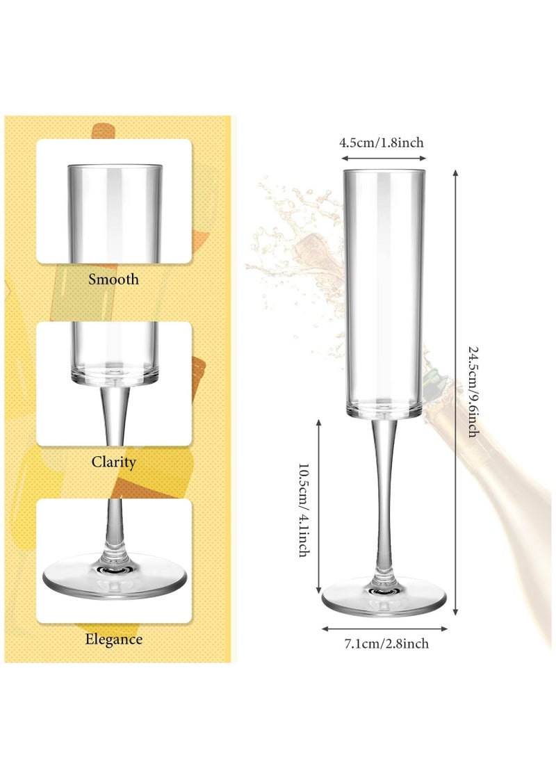 SYOSI Drink Flutes Goblets, Disposable Plastic Acrylic Drinkware Reusable Toasting Goblets Crystal Cups for Party Wedding Birthday Anniversary and Catered Events 8 Pieces  - Image 5