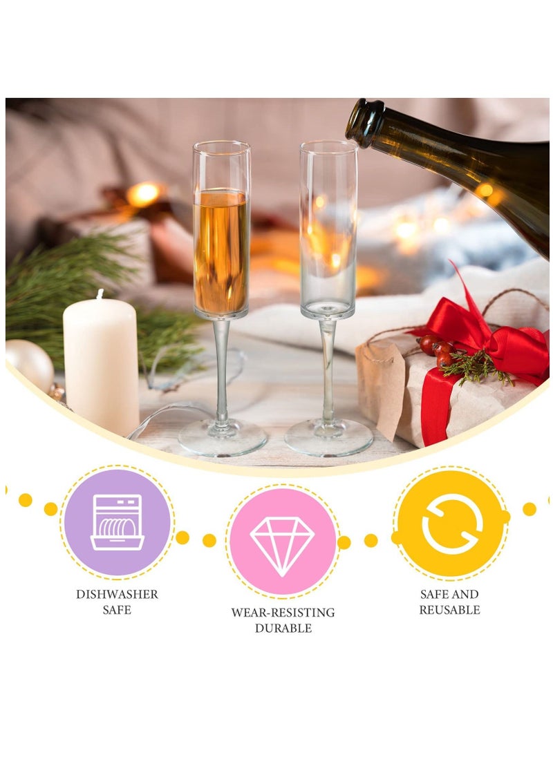 SYOSI Drink Flutes Goblets, Disposable Plastic Acrylic Drinkware Reusable Toasting Goblets Crystal Cups for Party Wedding Birthday Anniversary and Catered Events 8 Pieces  - Image 4