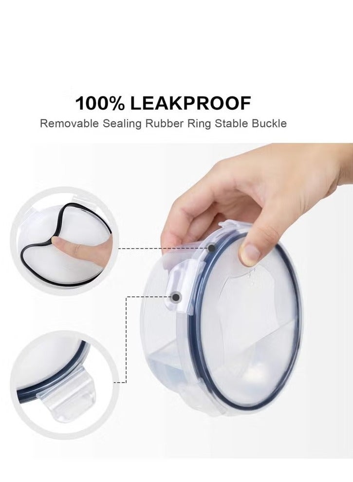 12 Pack Airtight Food Storage Containers with Locking Lids – BPA-Free Plastic Meal Prep Container Set – Leakproof, Stackable Kitchen Organizer Boxes – Microwave, Freezer, Dishwasher Safe