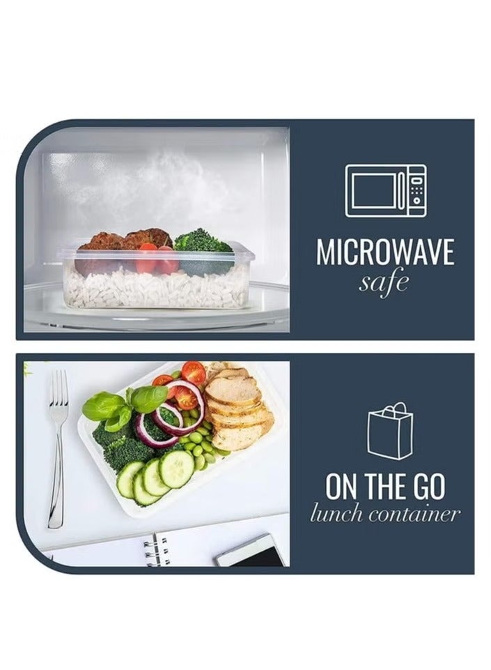 12 Pack Airtight Food Storage Containers with Locking Lids – BPA-Free Plastic Meal Prep Container Set – Leakproof, Stackable Kitchen Organizer Boxes – Microwave, Freezer, Dishwasher Safe