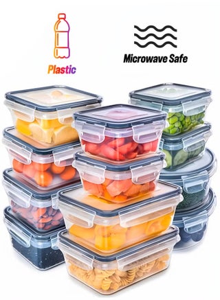 12 Pack Airtight Food Storage Containers with Locking Lids – BPA-Free Plastic Meal Prep Container Set – Leakproof, Stackable Kitchen Organizer Boxes – Microwave, Freezer, Dishwasher Safe - pzsku/Z6CA317FA31C5B3A0F1A1Z/45/1752831860/4aab9594-06a1-496e-8cd3-1348f0a96cf7