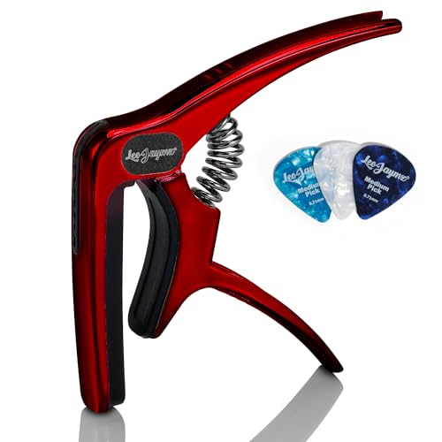 Leo Jaymz Heavy Duty Guitar Capo for Acoustic/Electric Guitars, Guitar Clip made of Zinc Alloy Metal, Guitar Clamp for Bass Classical Guitar, Ukulele, Mandolin,Banjo (Shadow Red) - Image 1