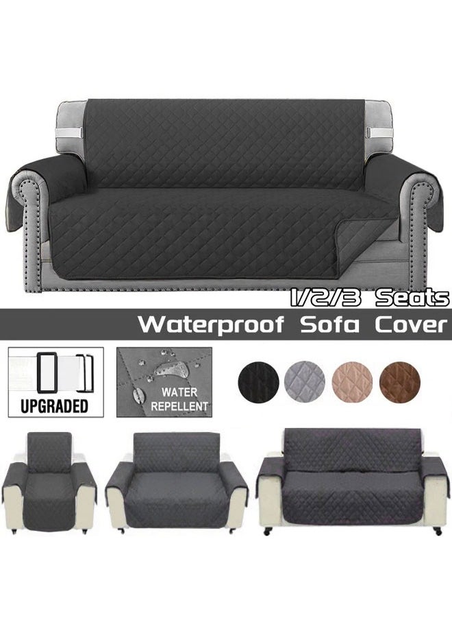 Optico 1/2/3 Seater Removable Sofa Cover Adjustable Strap Waterproof Quilted Furniture Protector Cover with Non Slip Foam Living Room Furniture Couch Slipcover Armchair Sofa Cover for Cats Dogs Kids  - Image 1