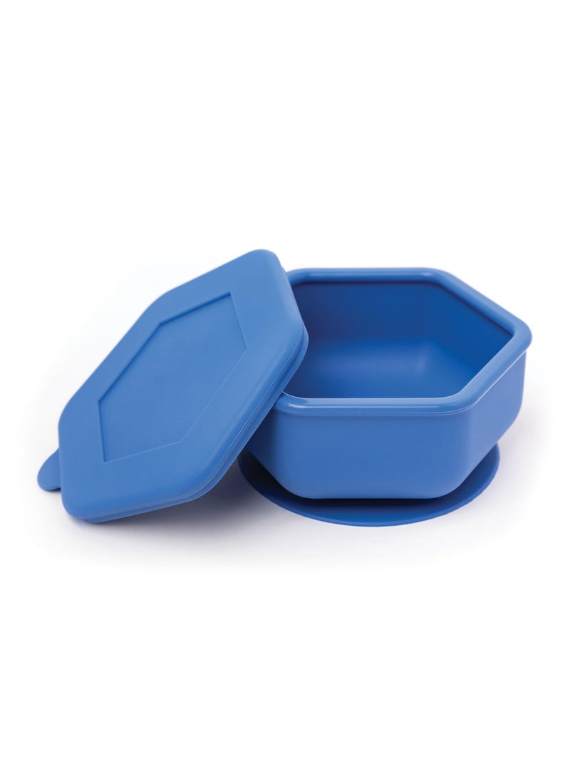 Tiny Twinkle Tiny Twinkle Silicone Suction Bowl with Lid for Baby and Toddler  100 Silicone  BPA Free  Microwave Safe  Suction Bowls For Baby Snack Containers For Toddlers Indigo 
