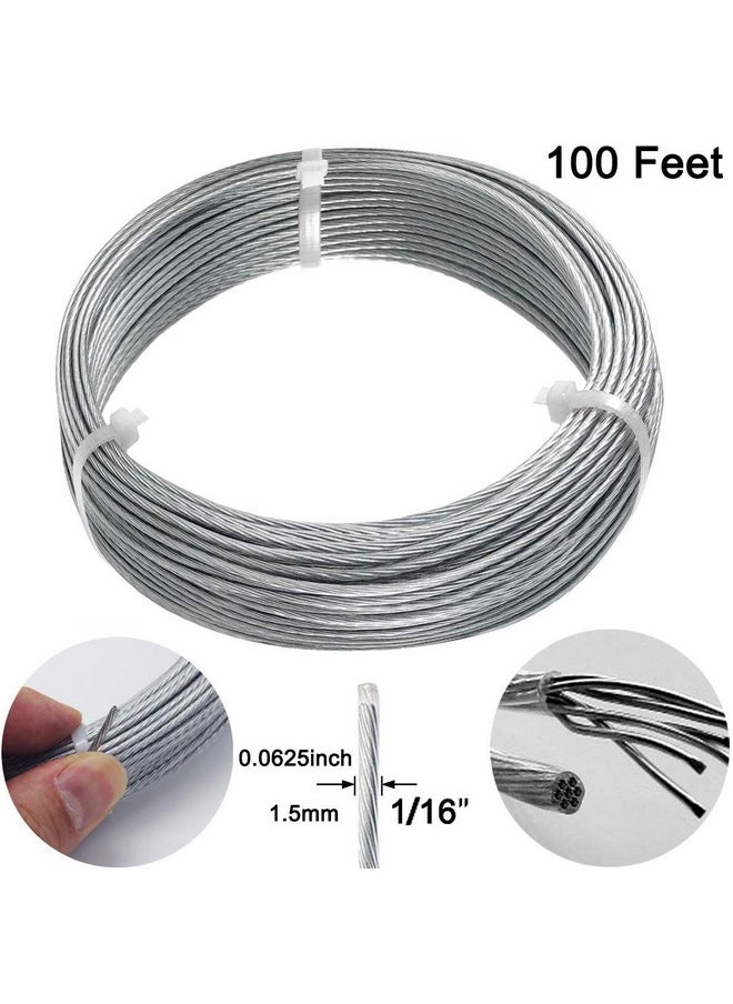 Cerpourt - Vinyl Coated Picture Hanging Wire 4 100Feet Braided Picture Wire Heavy,Supports Up To 50Lbs For Photo Frame Picture,Artwork,Mirror Hanging(1.5Mm X 30.5 Meters) - Image 1