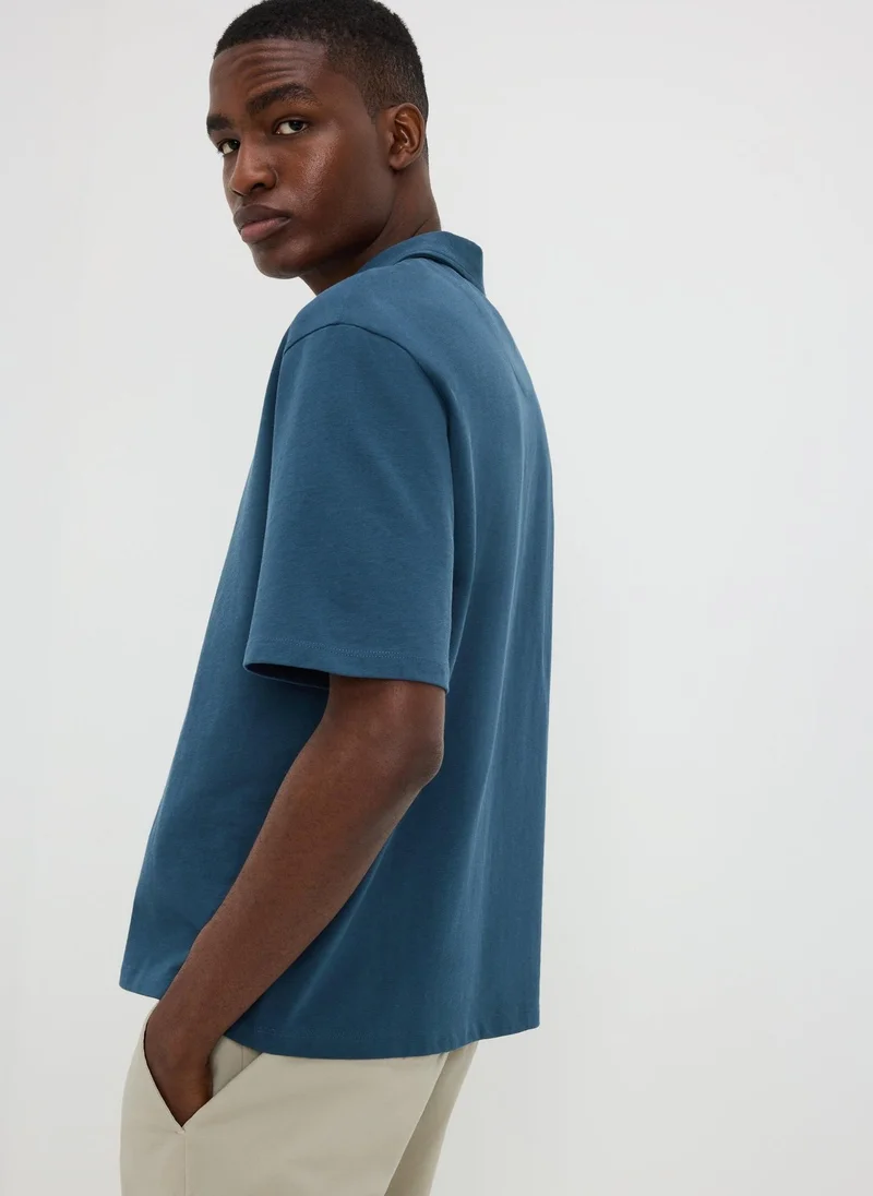 Matalan Blue Heavyweight Polo Shirt