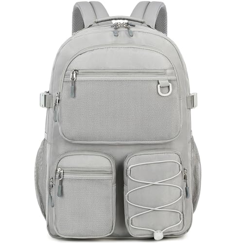 Lohol Water Resistant Daypack with Mulitiple Pockets for School Travel Outdoor College 156 inch Laptop Backpack for Men and Women Grey - Image 1