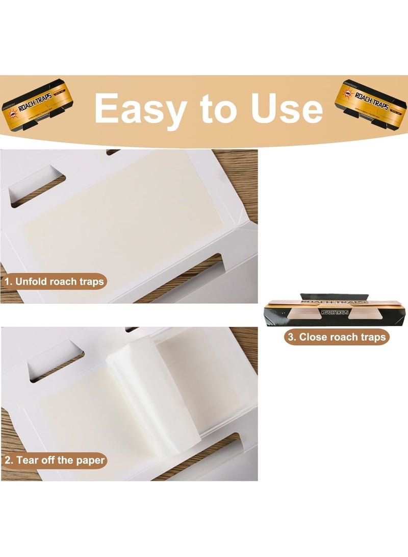 SOLARAE فخ الصراصير، مصائد لاصقة، للصراصير والحشرات، لاصق قوي وطويل الأمد لاصطياد الصراصير، بدون طُعم إضافي، لا حاجة لمطاردة الصرصور بحذائك في اليد (20 عبوة) - Image 4