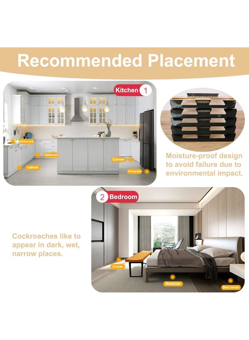 SOLARAE فخ الصراصير، مصائد لاصقة، للصراصير والحشرات، لاصق قوي وطويل الأمد لاصطياد الصراصير، بدون طُعم إضافي، لا حاجة لمطاردة الصرصور بحذائك في اليد (20 عبوة) - Image 5