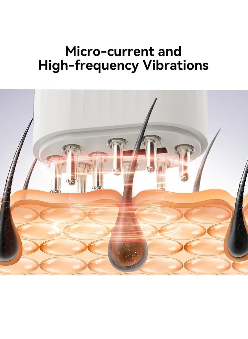 جهاز تدليك فروة الرأس الكهربائي - مُوزع زيت الشعر لعلاج نمو الشعر، موزع زيت الشعر لسيروم الزيت الأساسي لنمو الشعر (بيج) - Image 5