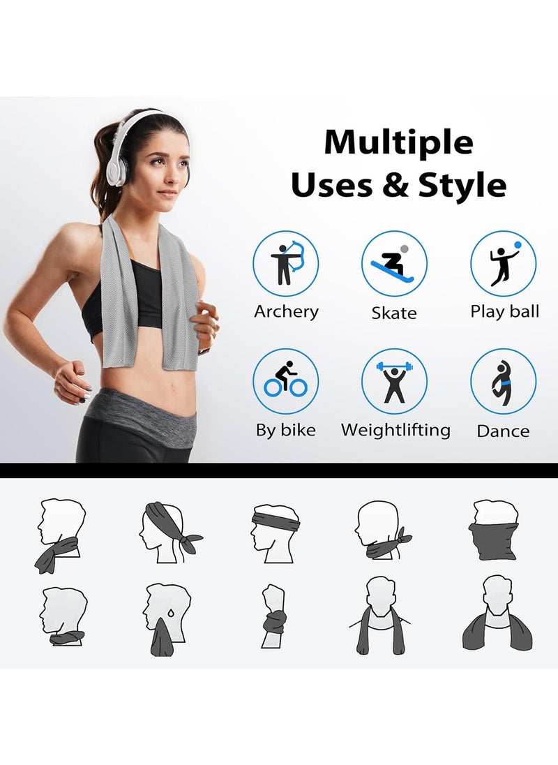 GoodTool - 2 Pack Cooling Towel Soft Breathable Sweat Towel Microfibre Fitness Towel Cooling Cold Towels for Neck for Travel Hiking Gym Yoga - Image 1