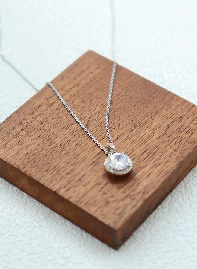 Elegant Solitaire Moissanite Pendant Necklace for Women, 18K White Gold Plated over 925 Sterling Silver, Perfect Gift for Anniversary, Valentine's Day - Image 3