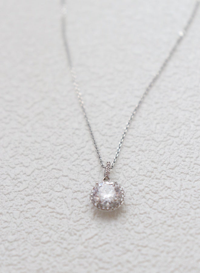 Elegant Solitaire Moissanite Pendant Necklace for Women, 18K White Gold Plated over 925 Sterling Silver, Perfect Gift for Anniversary, Valentine's Day - Image 5