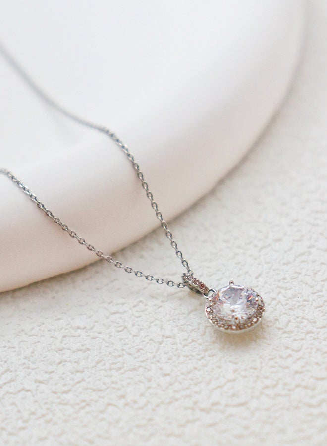 Elegant Solitaire Moissanite Pendant Necklace for Women, 18K White Gold Plated over 925 Sterling Silver, Perfect Gift for Anniversary, Valentine's Day - Image 4