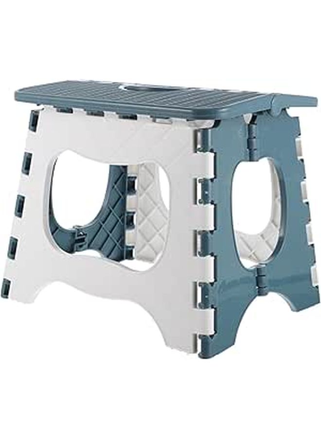 Nordic Blue Foldable Plastic Stool Lightweight Step Stool For Camping Fishing Outdoor - Image 1