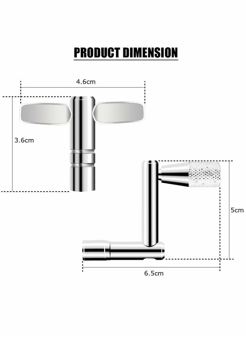 Y&D - Drum Keys, 7 Pcs Universal Key Tuner, Chrome-Plated Steel Tuning Key, T-type Wrench and Z-type Percussion Instruments Parts for Drummers - Image 1