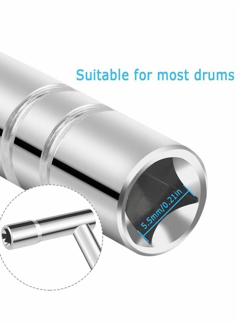Y&D - Drum Keys, 7 Pcs Universal Key Tuner, Chrome-Plated Steel Tuning Key, T-type Wrench and Z-type Percussion Instruments Parts for Drummers - Image 1