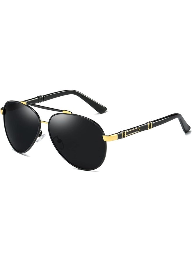 NALANDA NALANDA Men's Fashion Polarized Aviator Sunglasses With UV400 HD Lens Metal Frame, Double Bridges Glasses For Outdoor Travel Driving Daily Use Etc, 100% UV Blocking- 145mm - Image 1