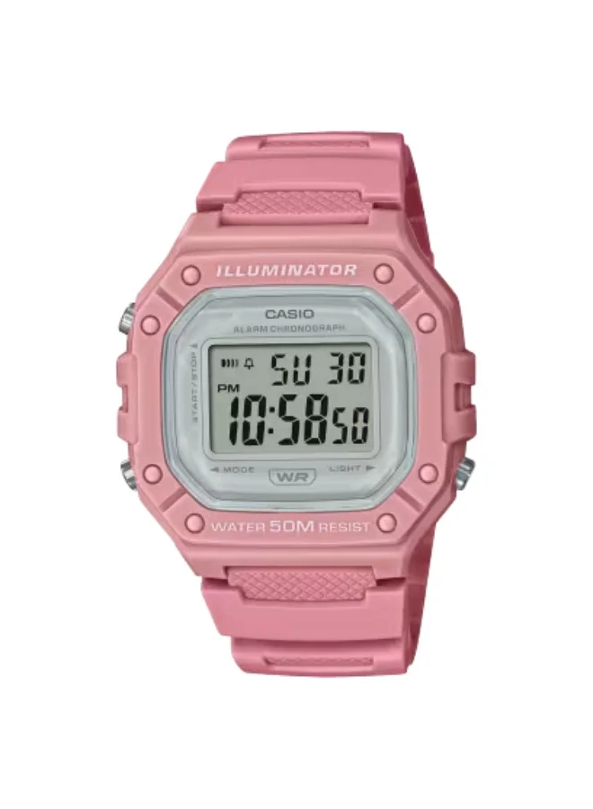 كاسيو Women's Resin Digital Watch W-218HC-4AVDF - 43.2 mm