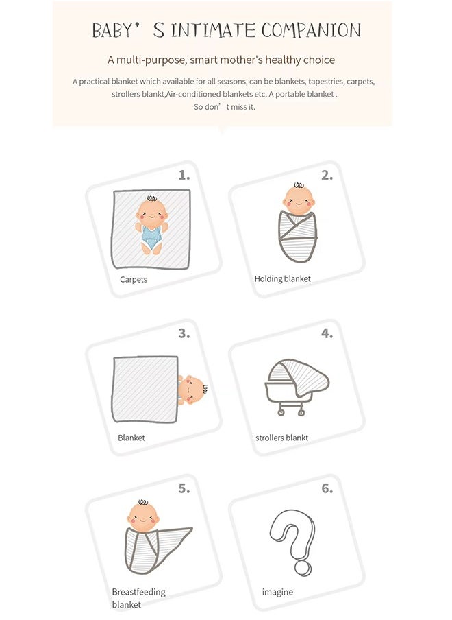 Riolio Newborn 100% Cotton Baby Blanket, Breathable Nursery Blanket for Infants, Toddler Rabbit Knit Stroller Blanket, Suitable for Boys and Girls  - Image 4