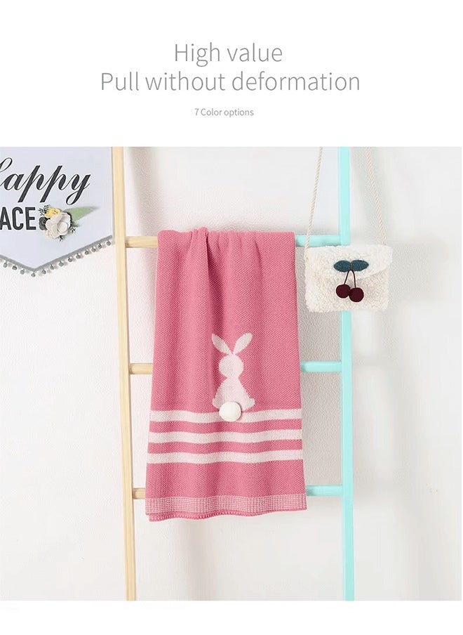 Riolio Newborn 100% Cotton Baby Blanket, Breathable Nursery Blanket for Infants, Toddler Rabbit Knit Stroller Blanket, Suitable for Boys and Girls  - Image 3