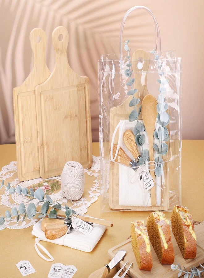 woric 110PCS Baby Shower Prizes for Game Winners 12 Sets Baby Shower Gifts Bamboo Cheese Board Spoon Towel Artificial Eucalyptus Stems Thank You Card Gift Bag for Baby Bridal Shower Wedding Favors - Image 4