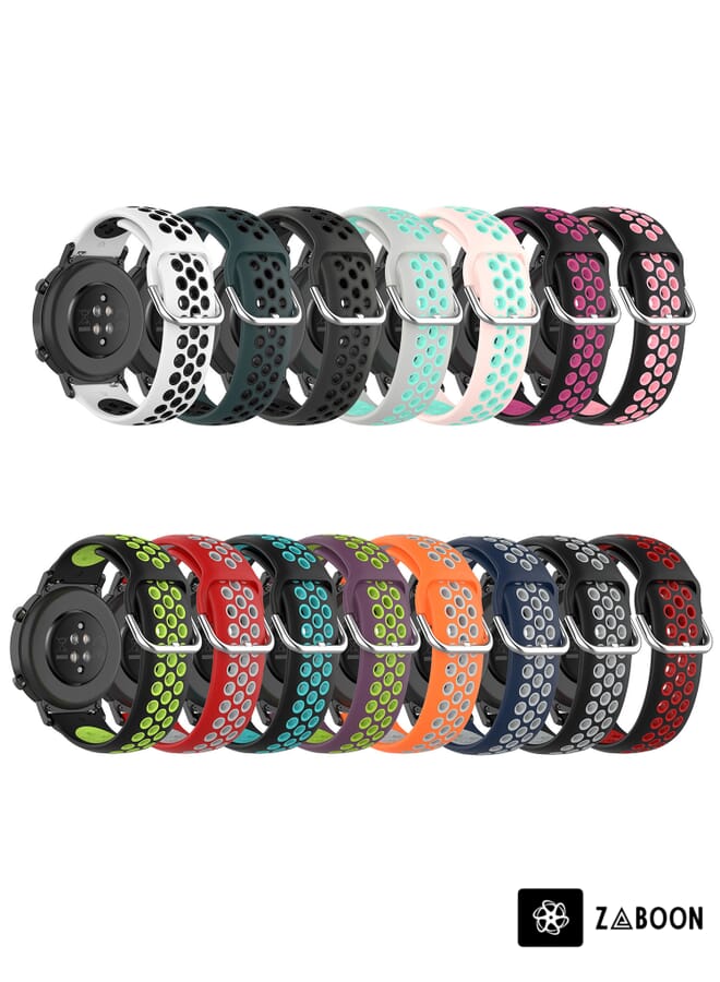 Zaboon Garmin erunner 255 22mm Perated Breathable Sports Silicone Watch Band - Image 4
