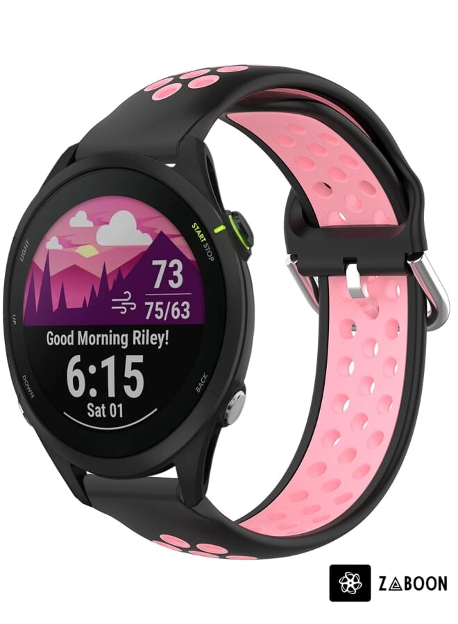 Zaboon Garmin erunner 255 22mm Perated Breathable Sports Silicone Watch Band - Image 1