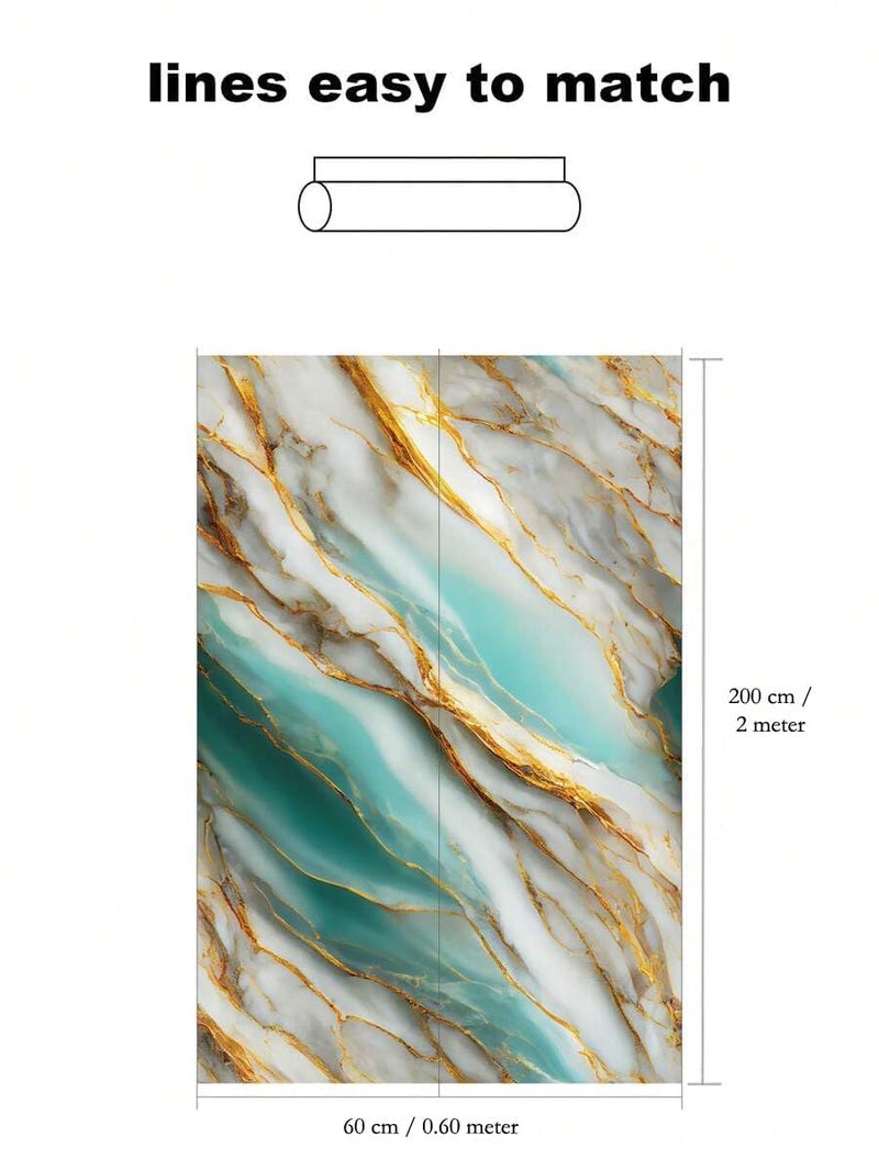 Jig-Tik 60cm x 200cm Kitchen Wallpaper | Oil-Proof & Waterproof Self-Adhesive Wall Sticker | Heat-Resistant Aluminium Backsplash Roll | Anti-Mold Kitchen Wall Covering (Pack of 2) - Image 3