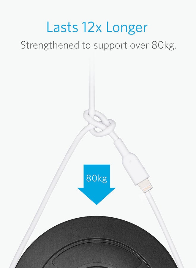 Anker Powerline II Lightning Cable (6ft), Probably The World's Most Durable Cable, MFi Certified for iPhone 14 Plus 14 14 Pro Max 13 13 Pro 12 11 X XS XR 8 8Plus 7 7Plus 6 6Plus (White) - Image 4