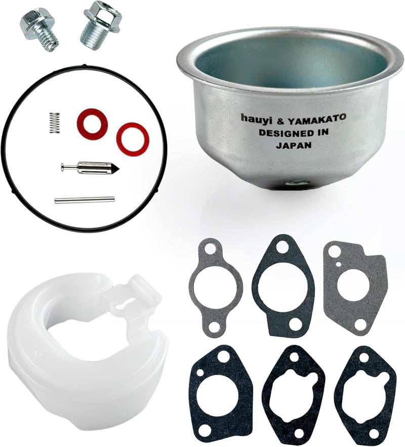 YAMAKATO Huayi P21 P27 Carburetor Float Bowl Kit for Honda GX390 GX340 GX270 GX240 Fuel Bowl Chamber Needle Gasket Seal Pin & Sealing Screw Washers Kits for Small Engines Pressure Washer - Image 1